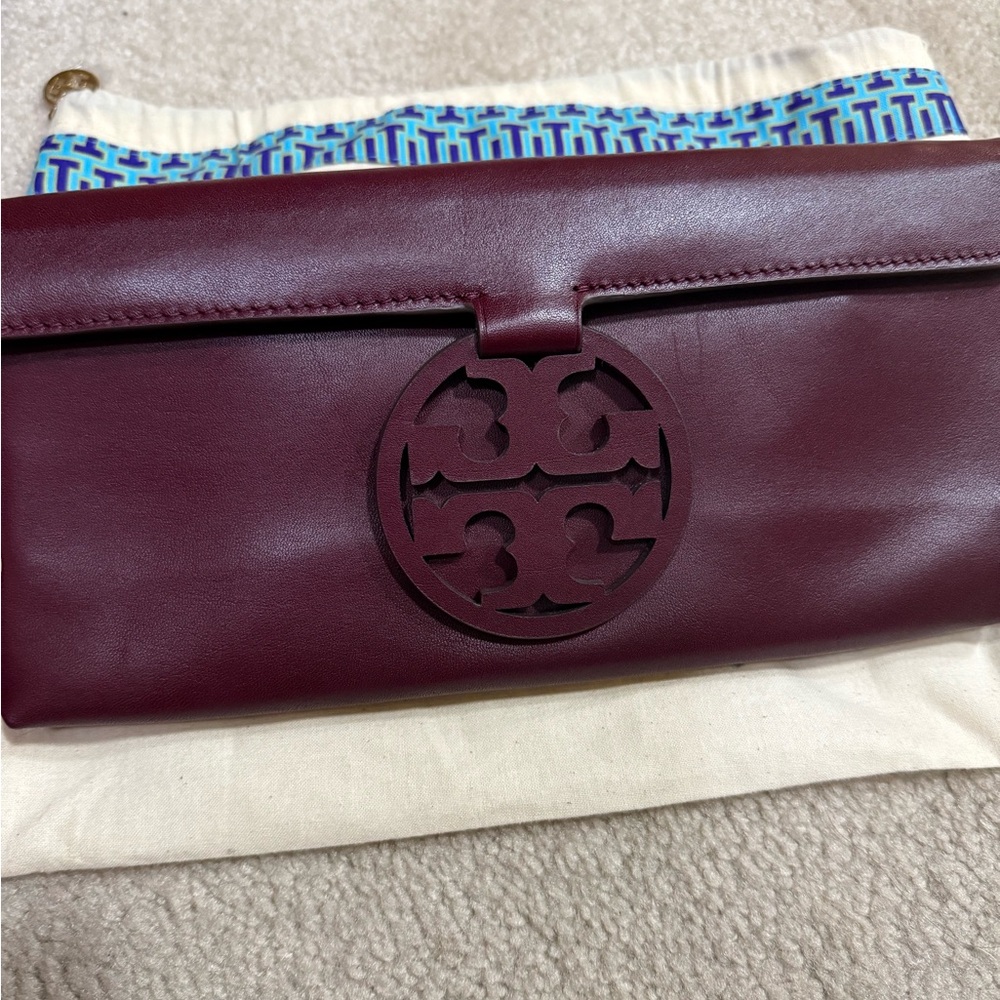 Tory Burch Burgundy Clutch